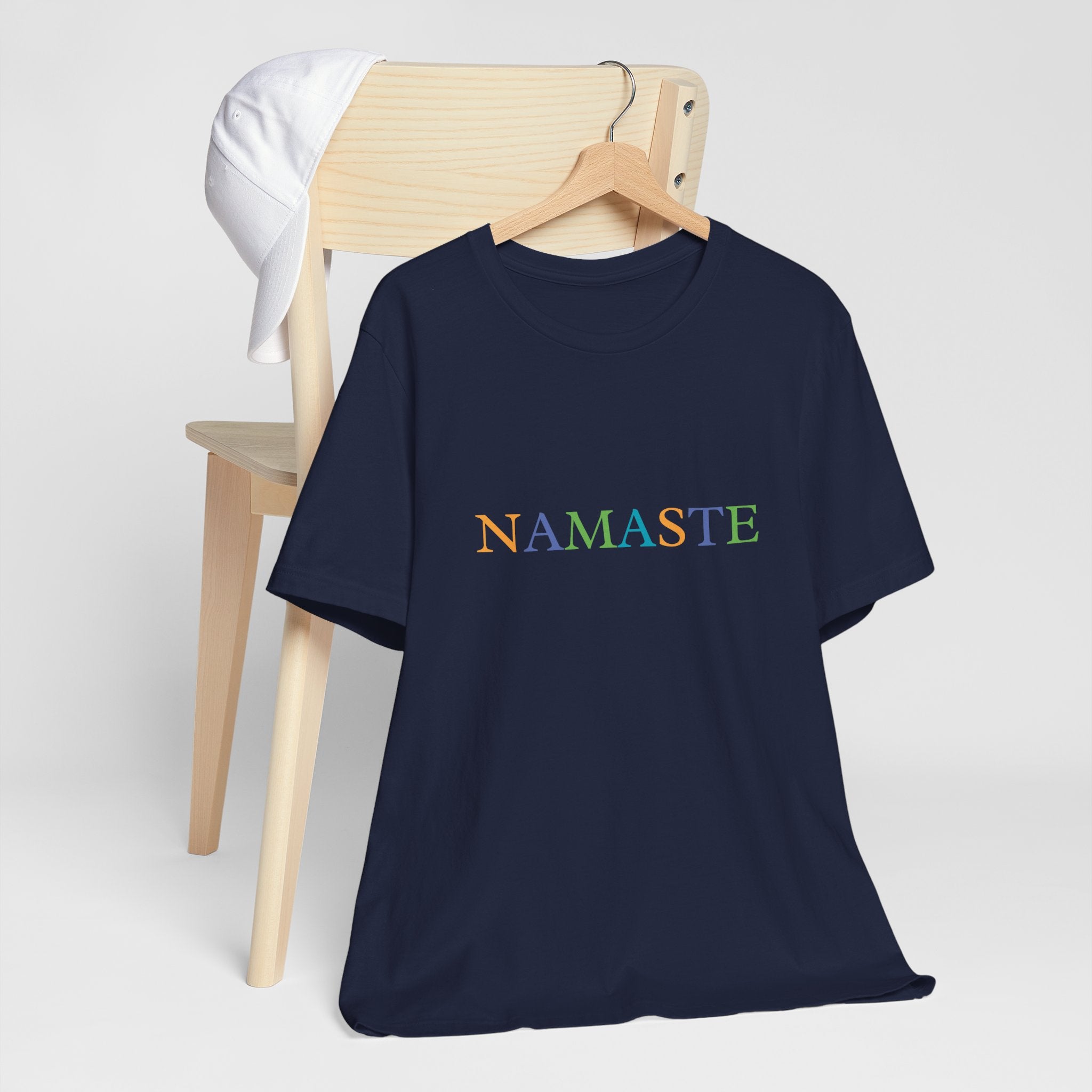 เสื้อยืดคอกลม NAMASTE สำหรับผู้ชายและผู้หญิง Tramunquiero